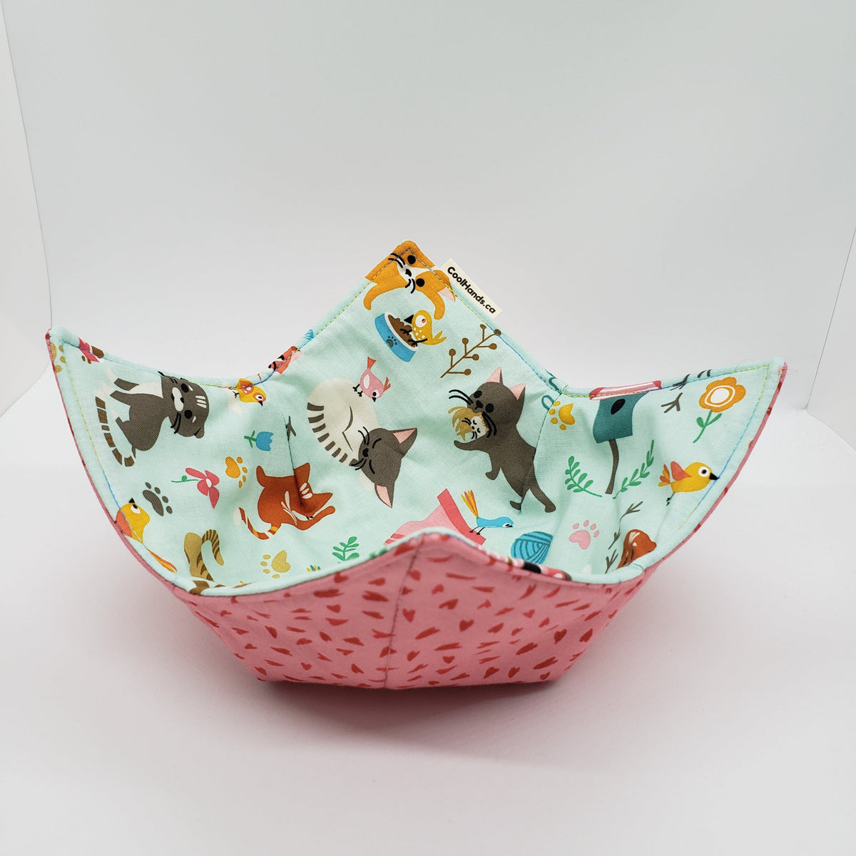 100% Cotton Microwavable Bowl Cozy - The Whole Kitten Caboodle