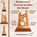 Handgeschnitzte Skulptur „Samson zerstört die Säulen“ – Olivenholzkunst aus Bethlehem (28 cm)