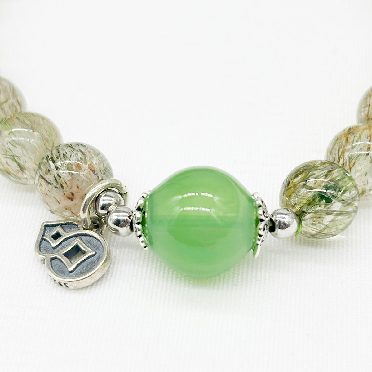 Sterling Silver Crystal Aroma Bracelet - Ghost Phantom Quartz | Energy & Healing | Diffuser Jewellery | Unique Gift