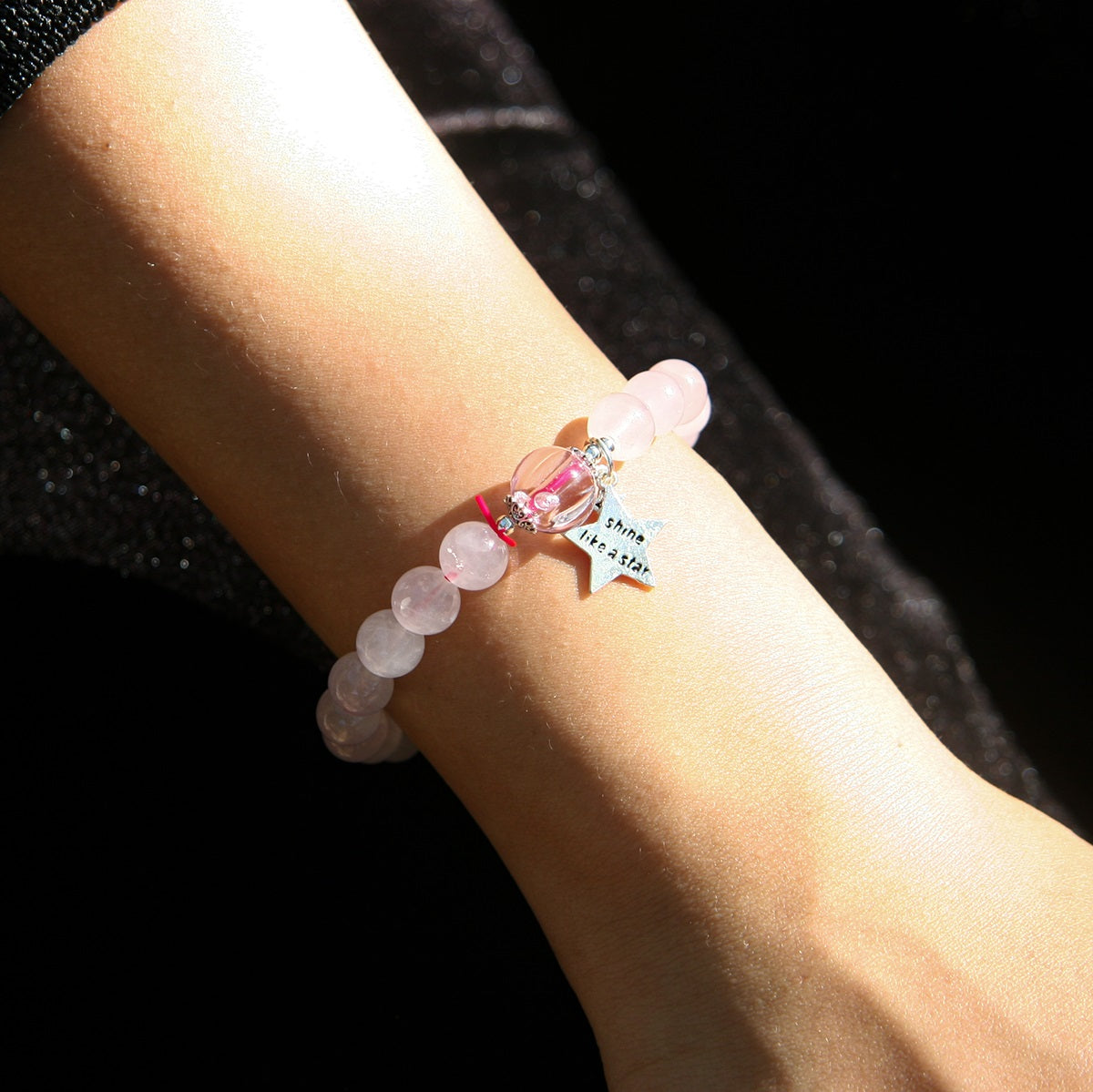 Sterling Silver Crystal Aroma Bracelet - Rose Quartz | Energy & Healing | Diffuser Jewellery